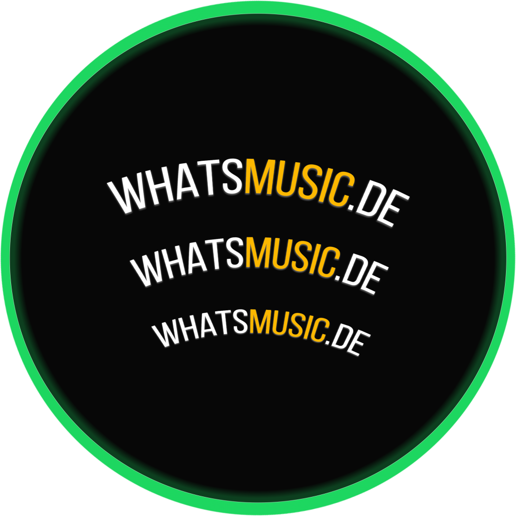WhatsMusic.de logo with the text repeated three times in a circular design