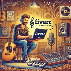 featured image for your blog post about earning money by sharing your love for music through the Fiverr Affiliate Program for Musicians