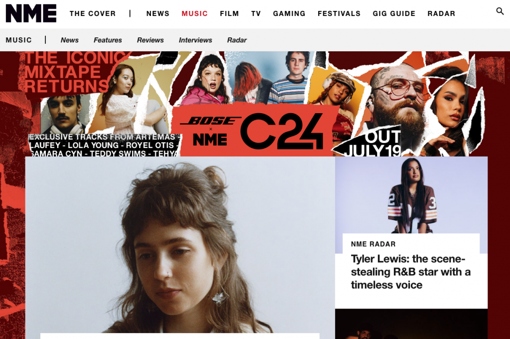 WhatsMusic.de - Screenshot of NME Music Website