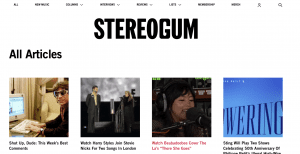 WhatsMusic.de Music Blog Directory - Screenshot of Stereogum Website