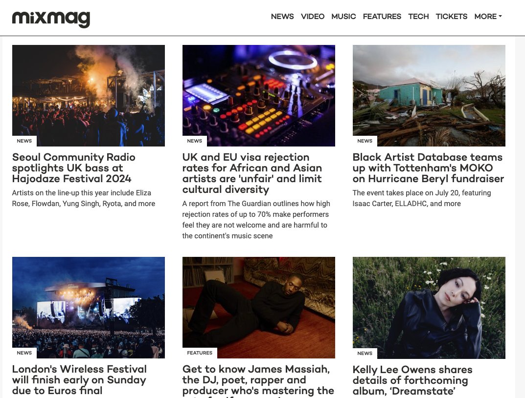 WhatsMusic.de Music Blog Directory - Screenshot Mixmag Website