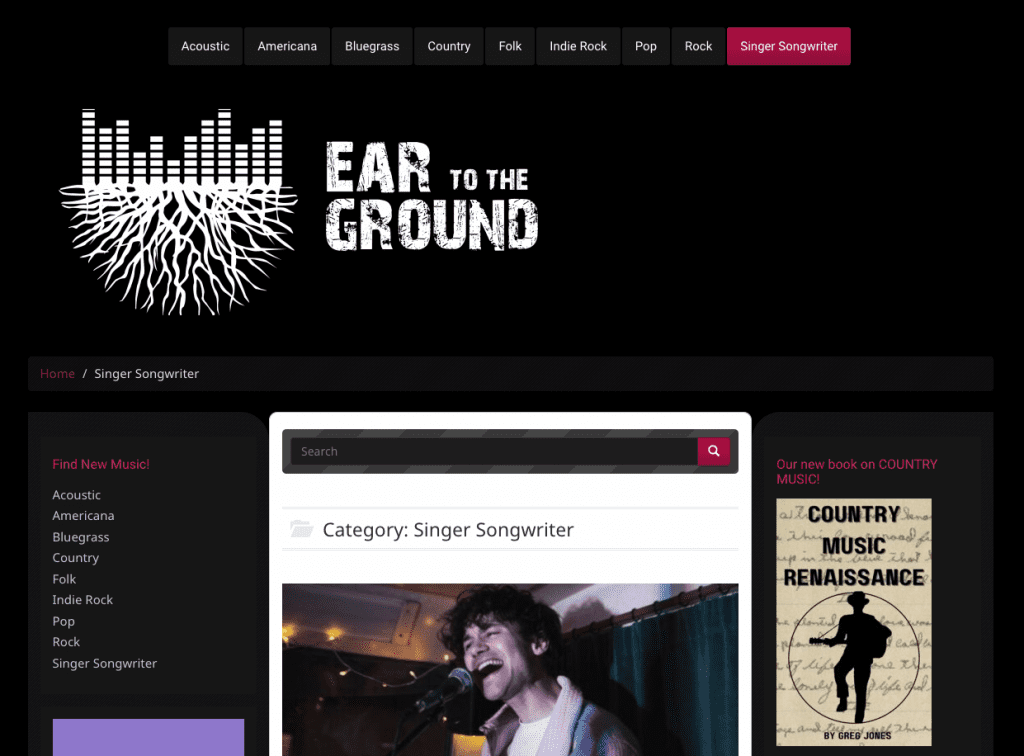 WhatsMusic.de Music Blog Directory - Screenshot Ear to the Ground Website